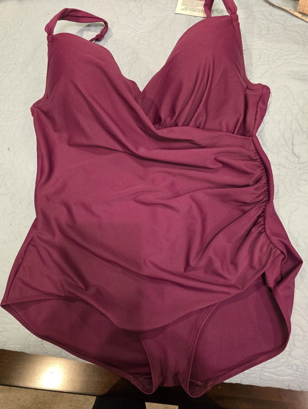 St. John's Bay Deep Berry One-Piece Swimsuit